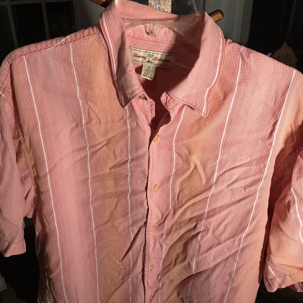 Vintage Tommy Bahama Mens Shirt M Red White Check